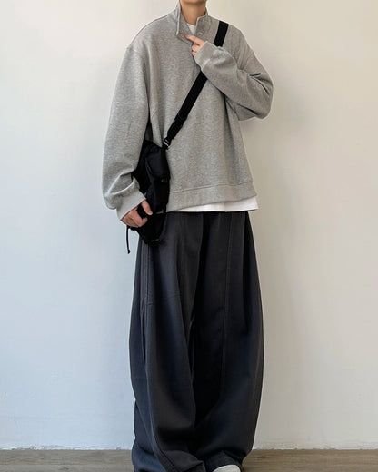 Retro Split Collar Sweatshirt N0878