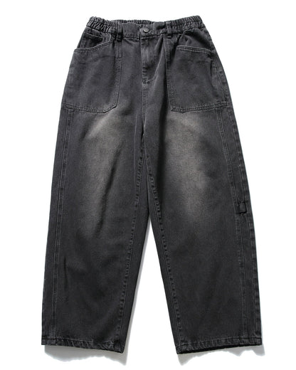 Vintage Wash Balloon Denim Pants N0941