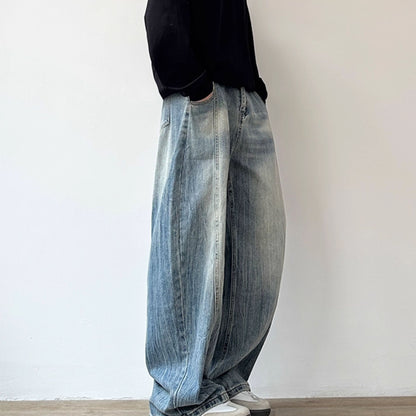 Vintage Wash Wide Denim Pants N0964