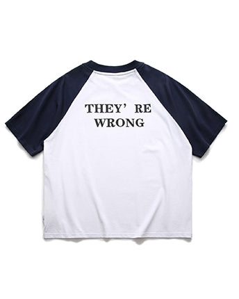 Simple Design Two Tone Short Sleeve T-Shirt N0777