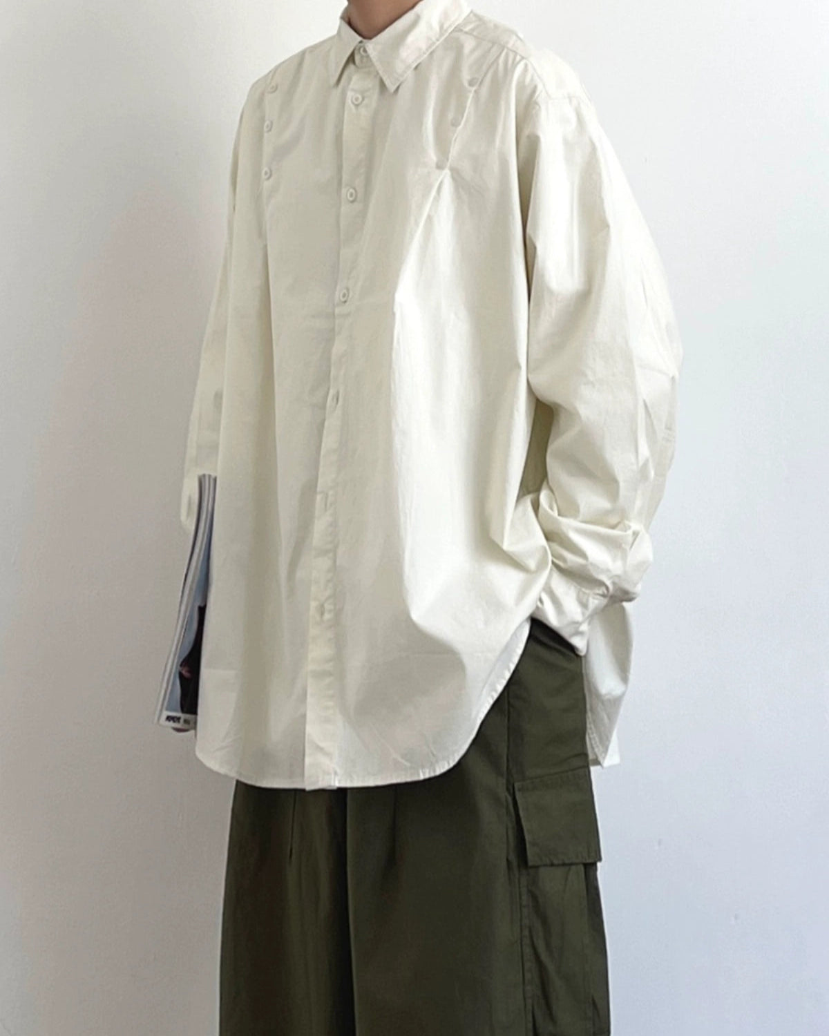 Button Accent Long Sleeve Shirt N0702