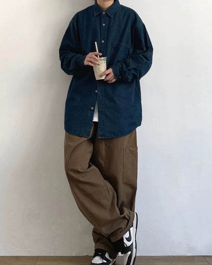 【OUTLET/即納】Minimal Design Denim Shirt N0689