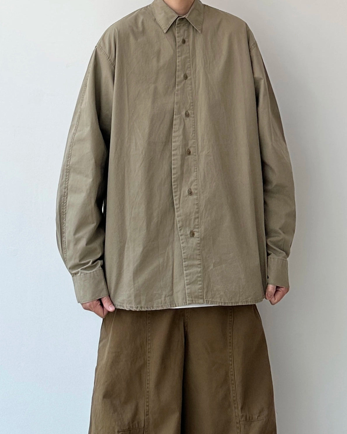 Straight Silhouette Casual Style Long Sleeve Shirt N0912