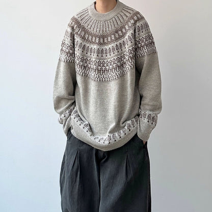 Nordic Pattern Round Sweater N1002