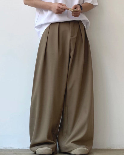 Deep Tuck Wide Pants N0902