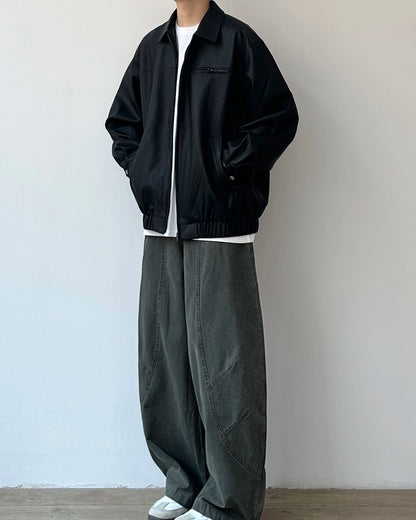 Minimal Silhouette Zip Jacket N0920