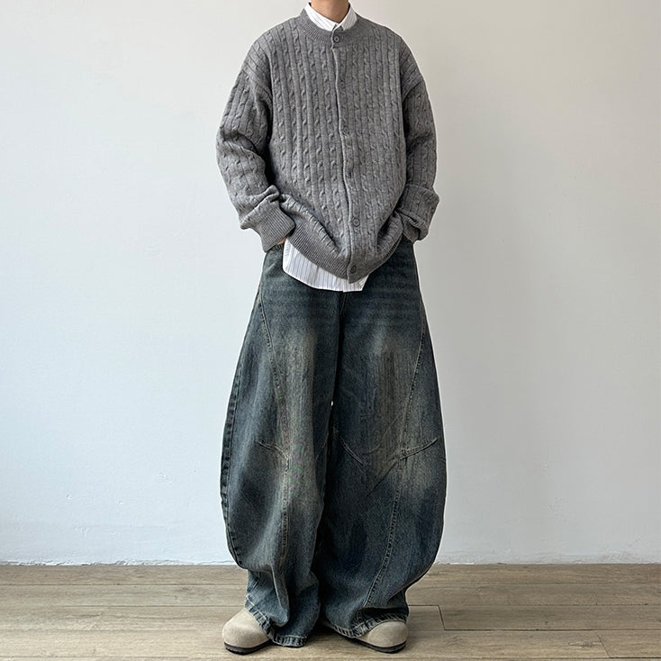 Volume Curve Loose Denim Pants N0994