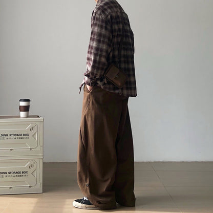 Check Casual Silhouette Long Sleeve Shirt N1000