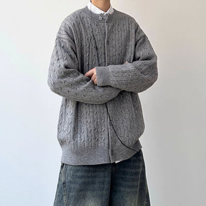 Cable Line oversized Silhouette Cardigan N0987