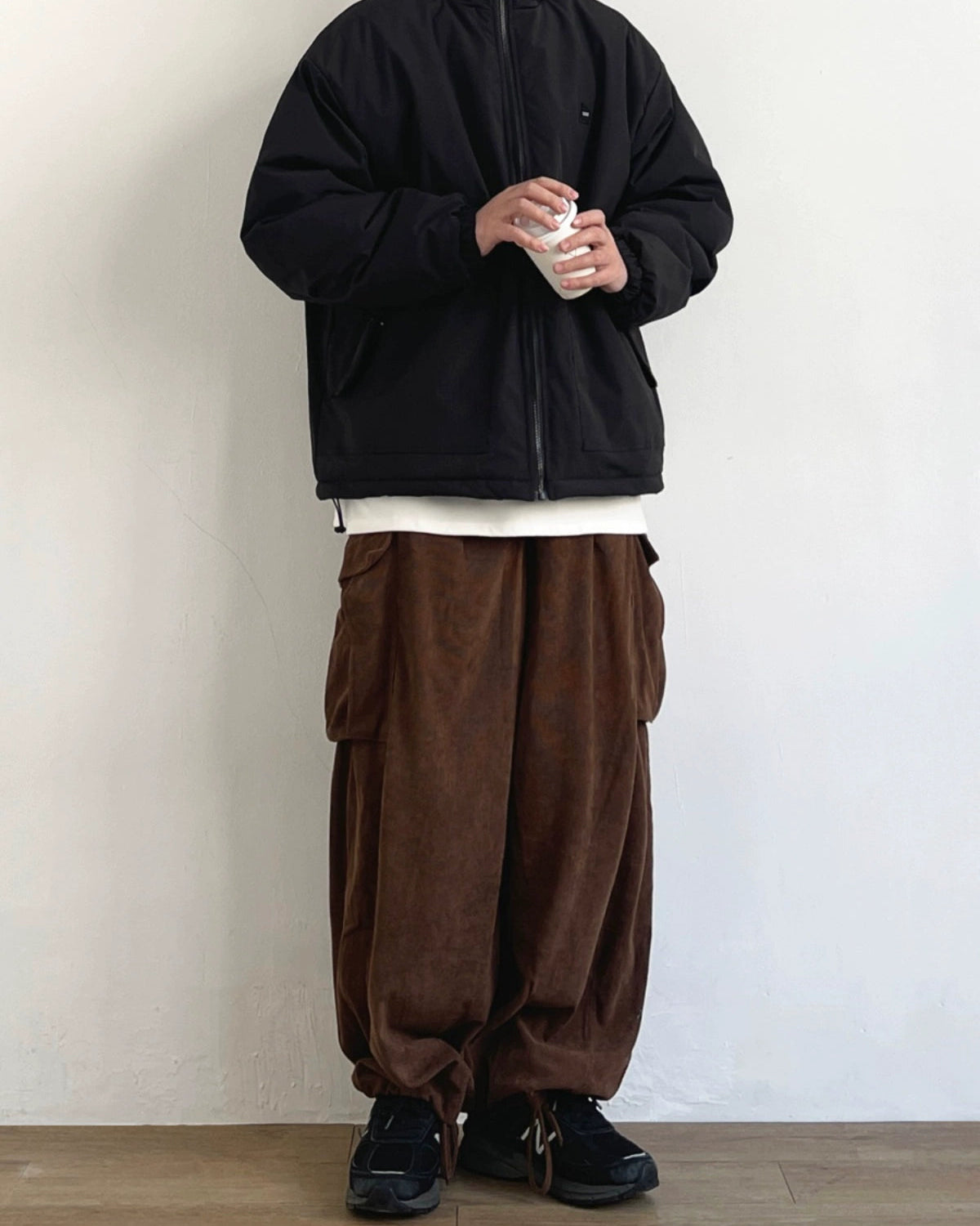 Retro Corduroy Wide-Leg Workwear Pants N0687