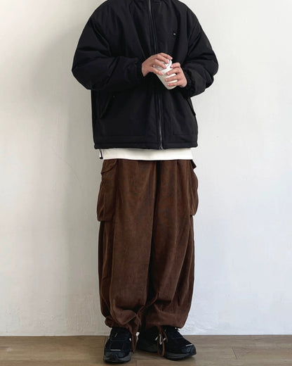 Retro Corduroy Wide-Leg Workwear Pants N0687