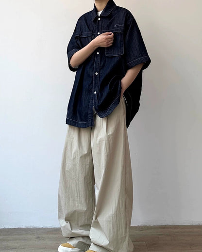 Contrast Stitch Pocket Shirt N0825