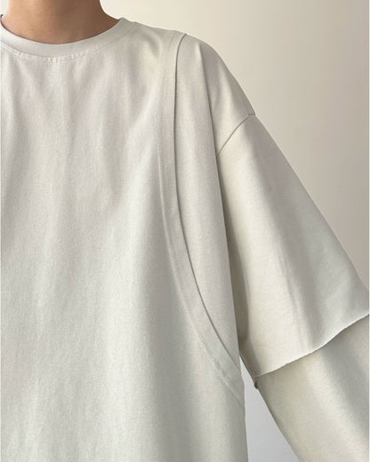 Layered Sleeve Over T-shirt N0931