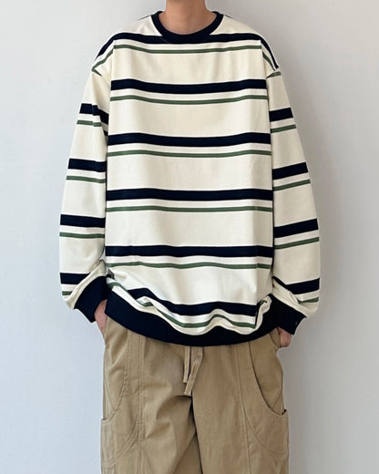 Border Line Loose Fit Long Sleeve T-shirt N0903