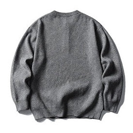 Relaxed Silhouette Henley Neck Long Sleeve sweater N1024