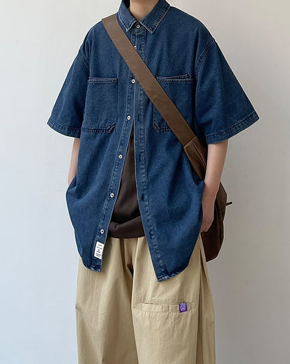 Double Pocket Light Denim Shirt N0764