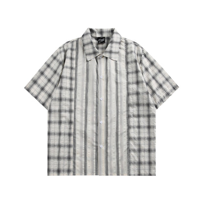 Plaid Short-sleeved Loose Shirt N0227