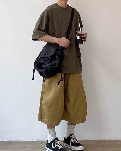 Outdoor Motif Pattern Short Sleeve T-Shirt N0797