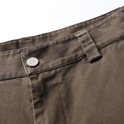 Asymmetric Detail Wide Cargo Pants N0952