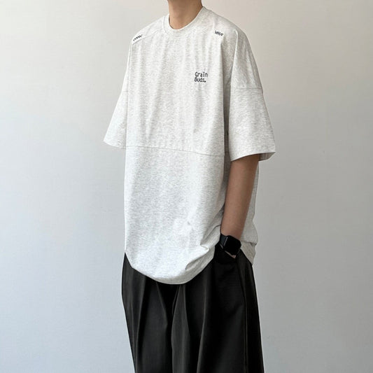 Wave Stitch Crew Neck Short Sleeve T-Shirt N1087