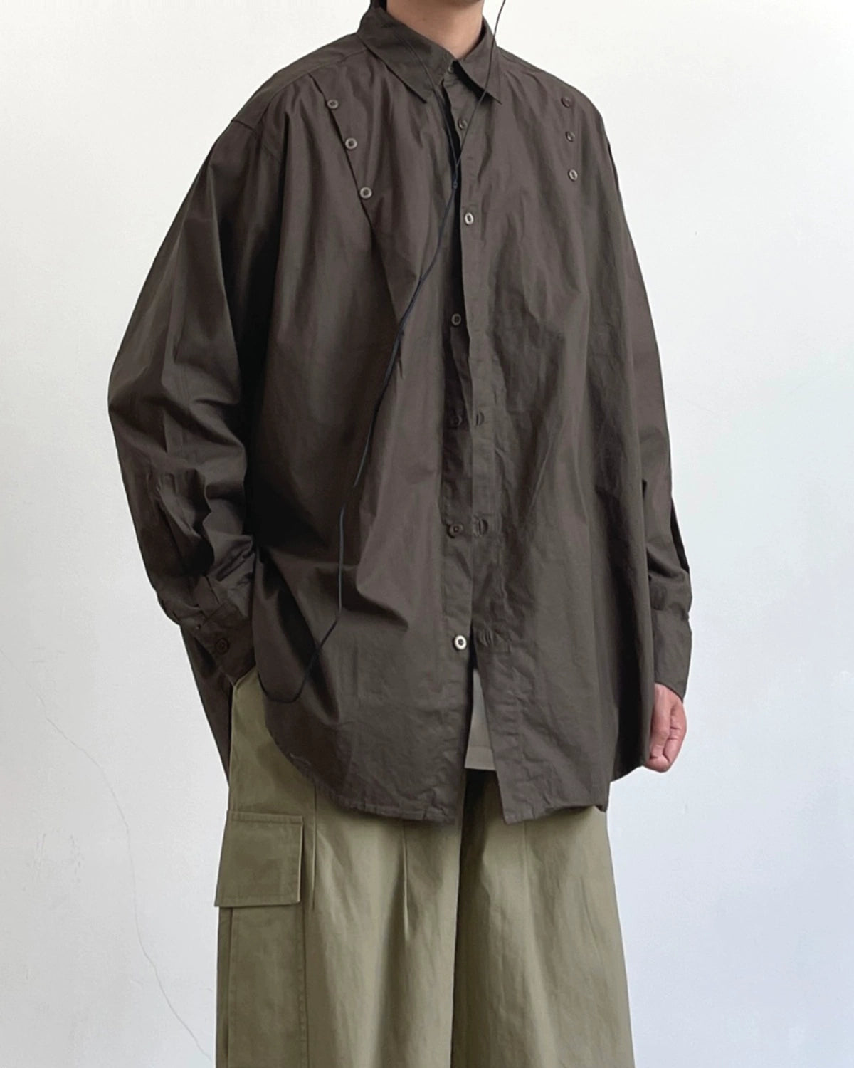 Button Accent Long Sleeve Shirt N0702