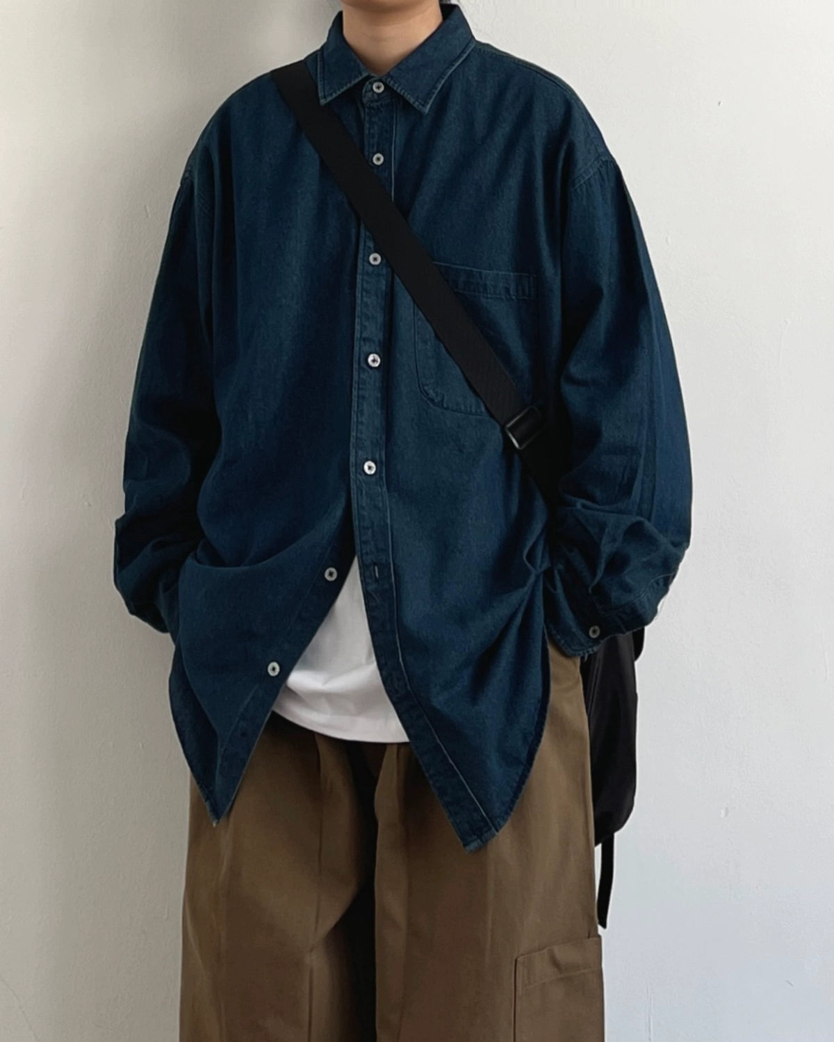 Minimal Design Denim Shirt N0689