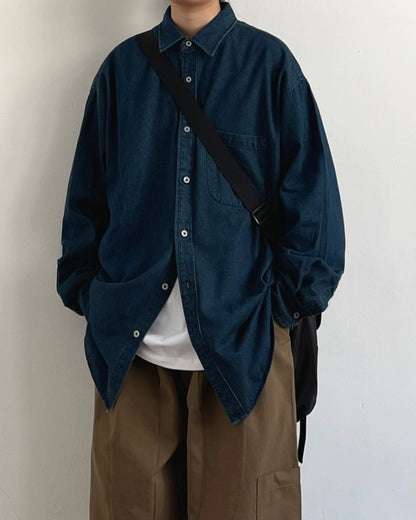 Minimal Design Denim Shirt N0689