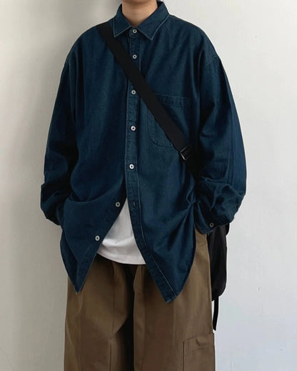 【OUTLET/即納】Minimal Design Denim Shirt N0689