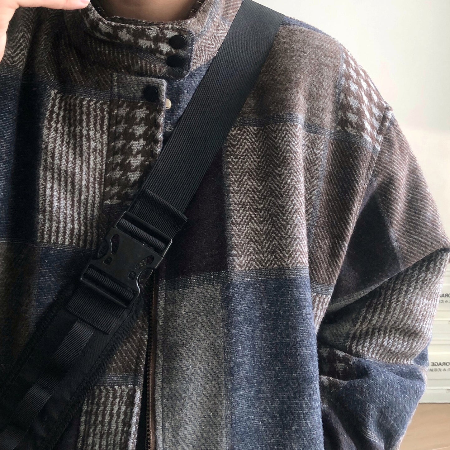 Patchwork Check Short Jacket N0996