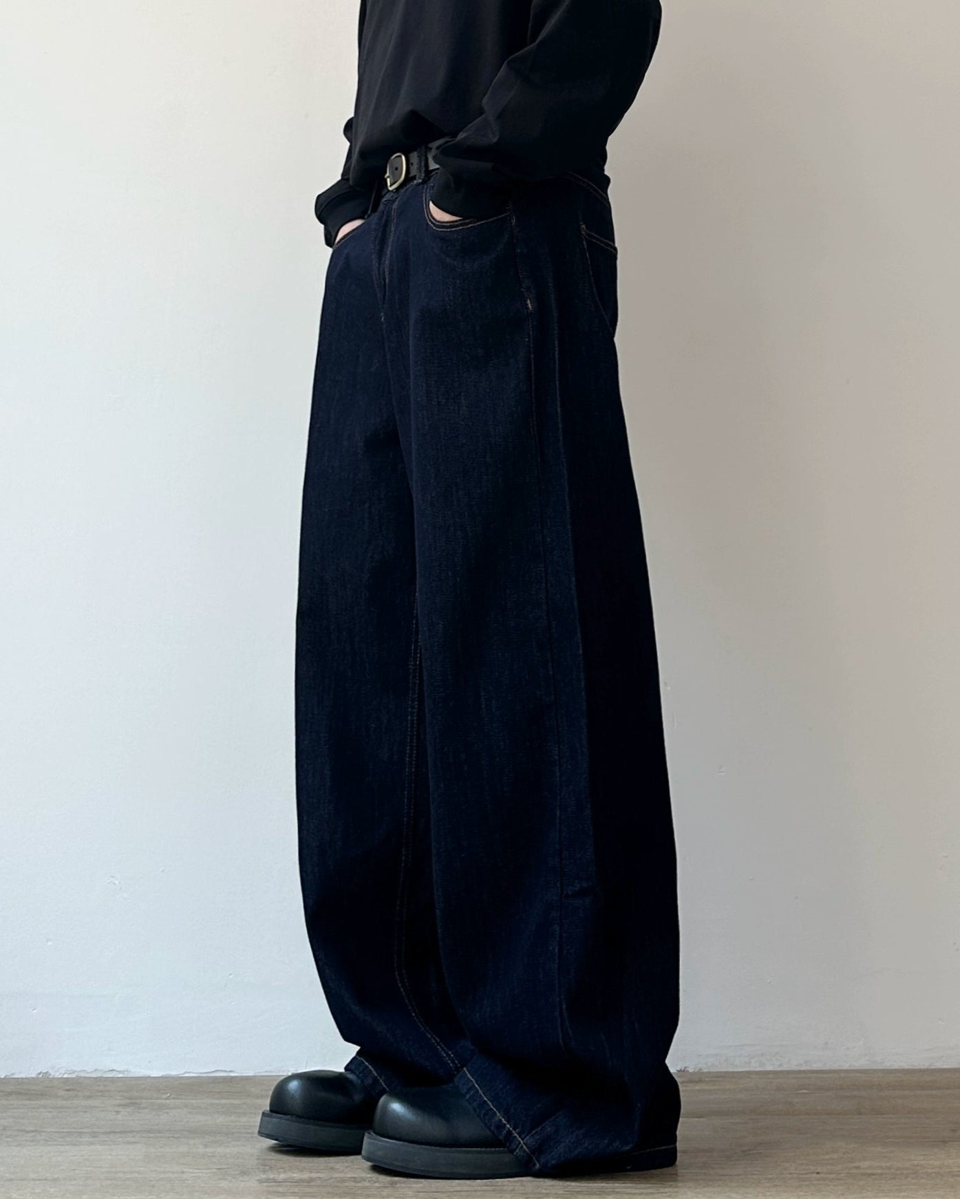 Dark Indigo Wide Denim Pants N0925