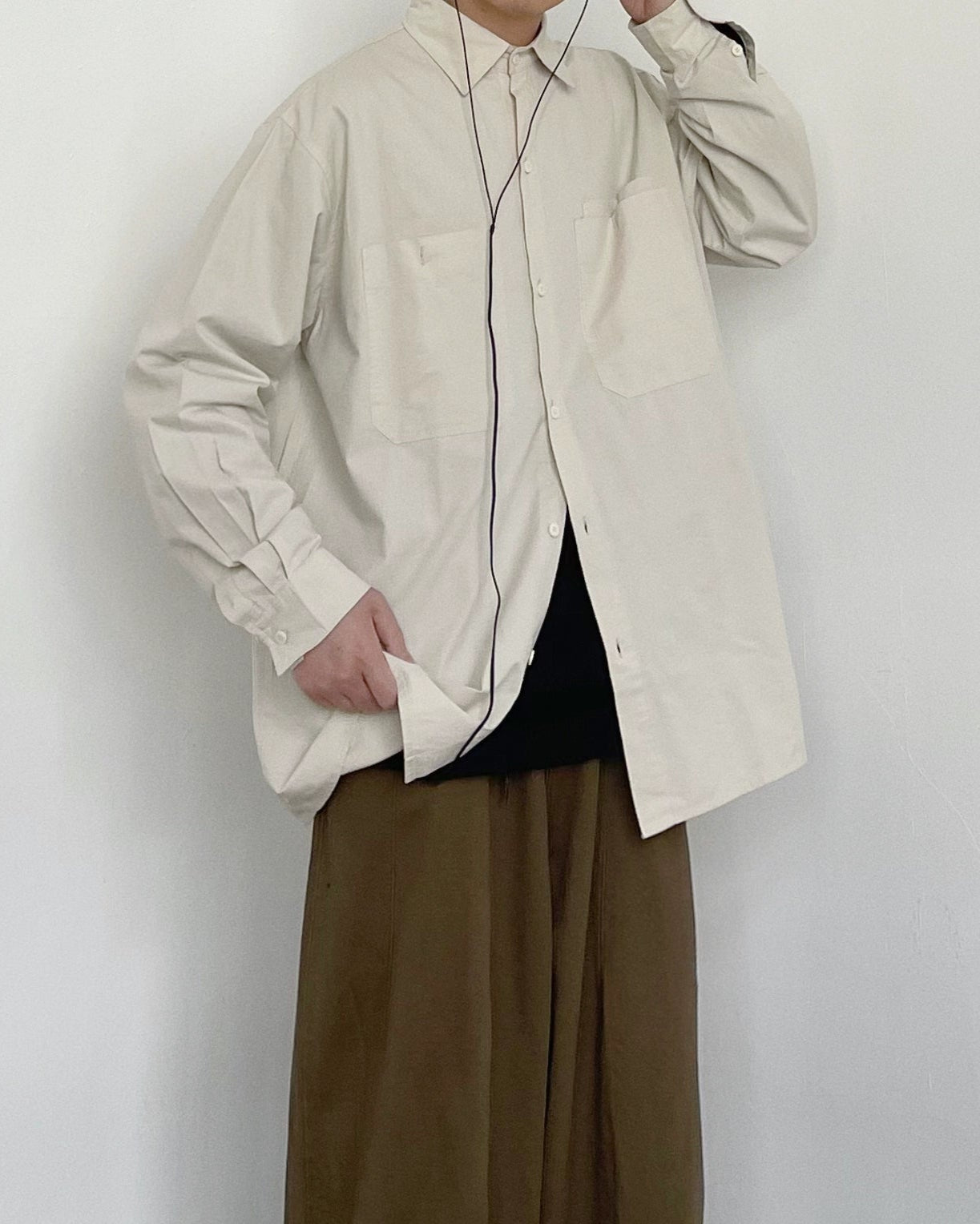 Natural Color Oversized Shirt N0714