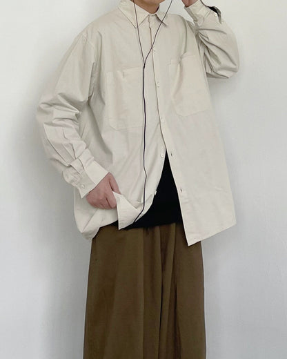 Natural Color Oversized Shirt N0714