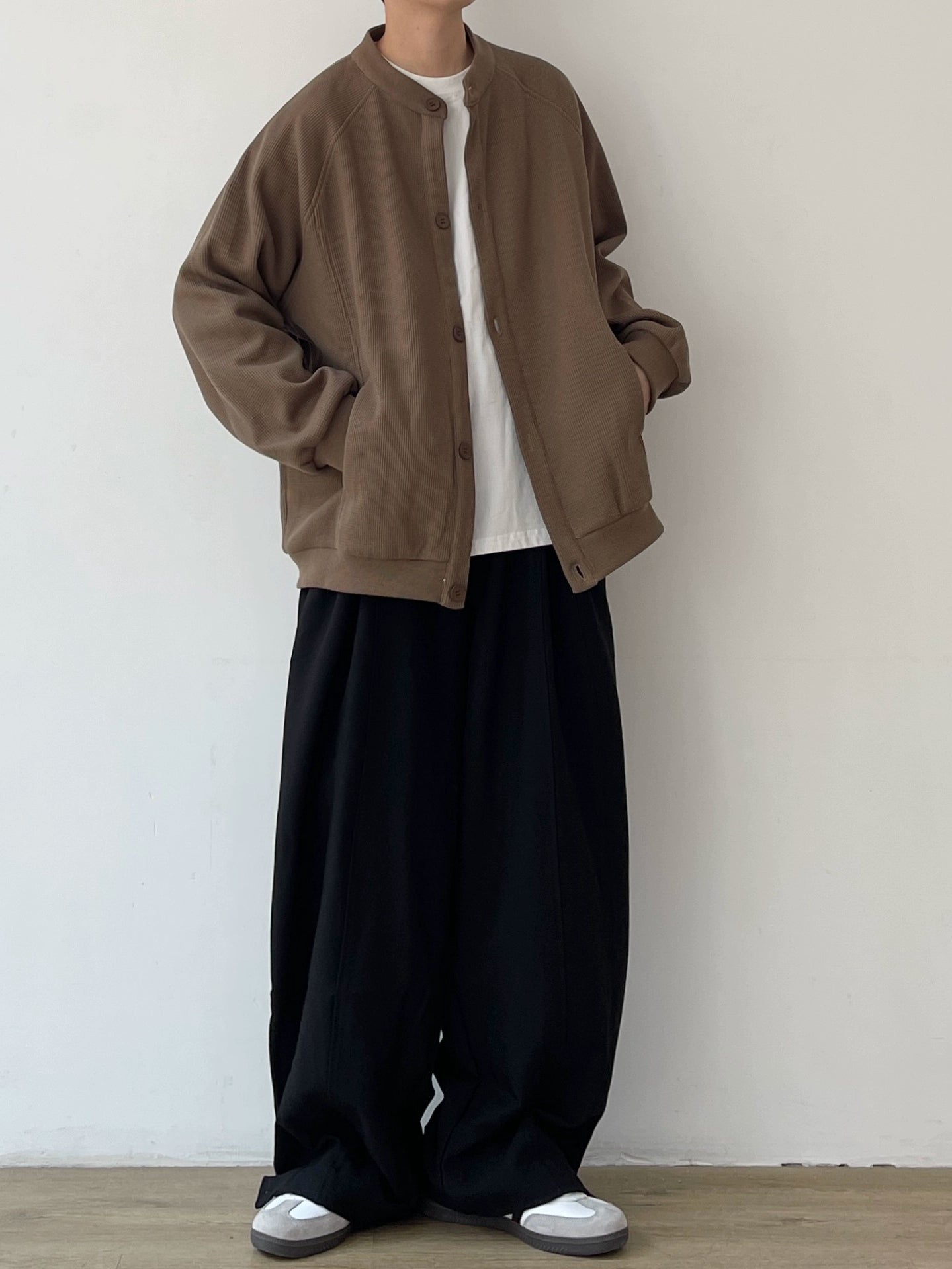 Retro Waffle Jacket - Stand-Up Collar Unisex N0612