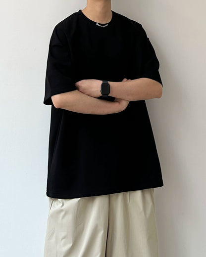 Minimal Design Black Short Sleeve T-Shirt N0828