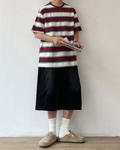 Retro Line Wide Silhouette Short Sleeve T-shirt N0738