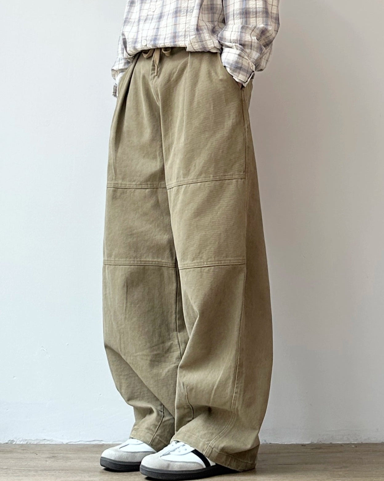 Retro Wide-Leg Work Pants N0869