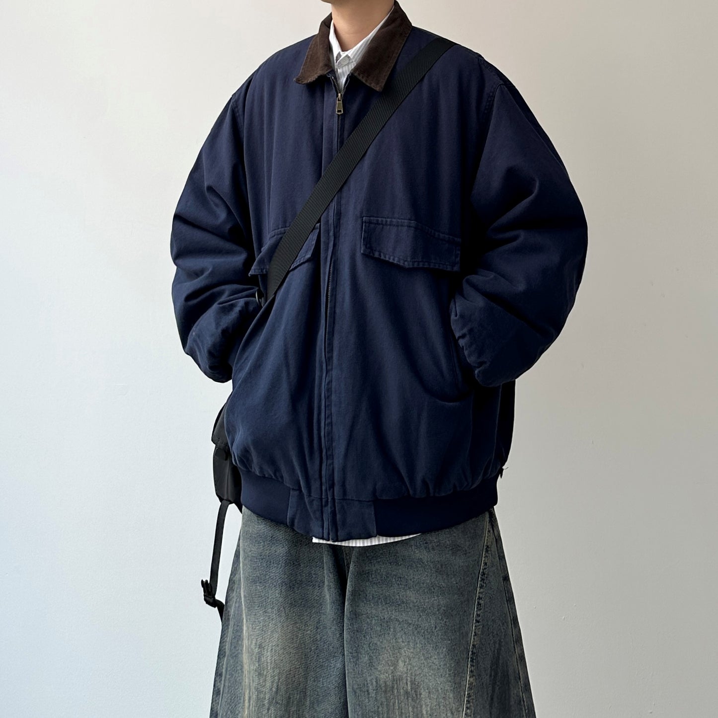 Corduroy Collar Relaxed Silhouette Jacket N0984