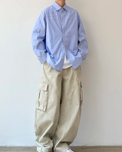 Stitch Line Lose Shirt N0858