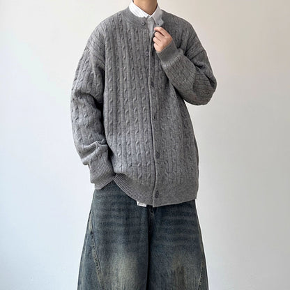 Cable Line oversized Silhouette Cardigan N0987