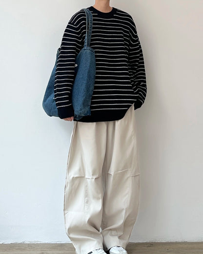 Retro Striped Knit Sweater N0894