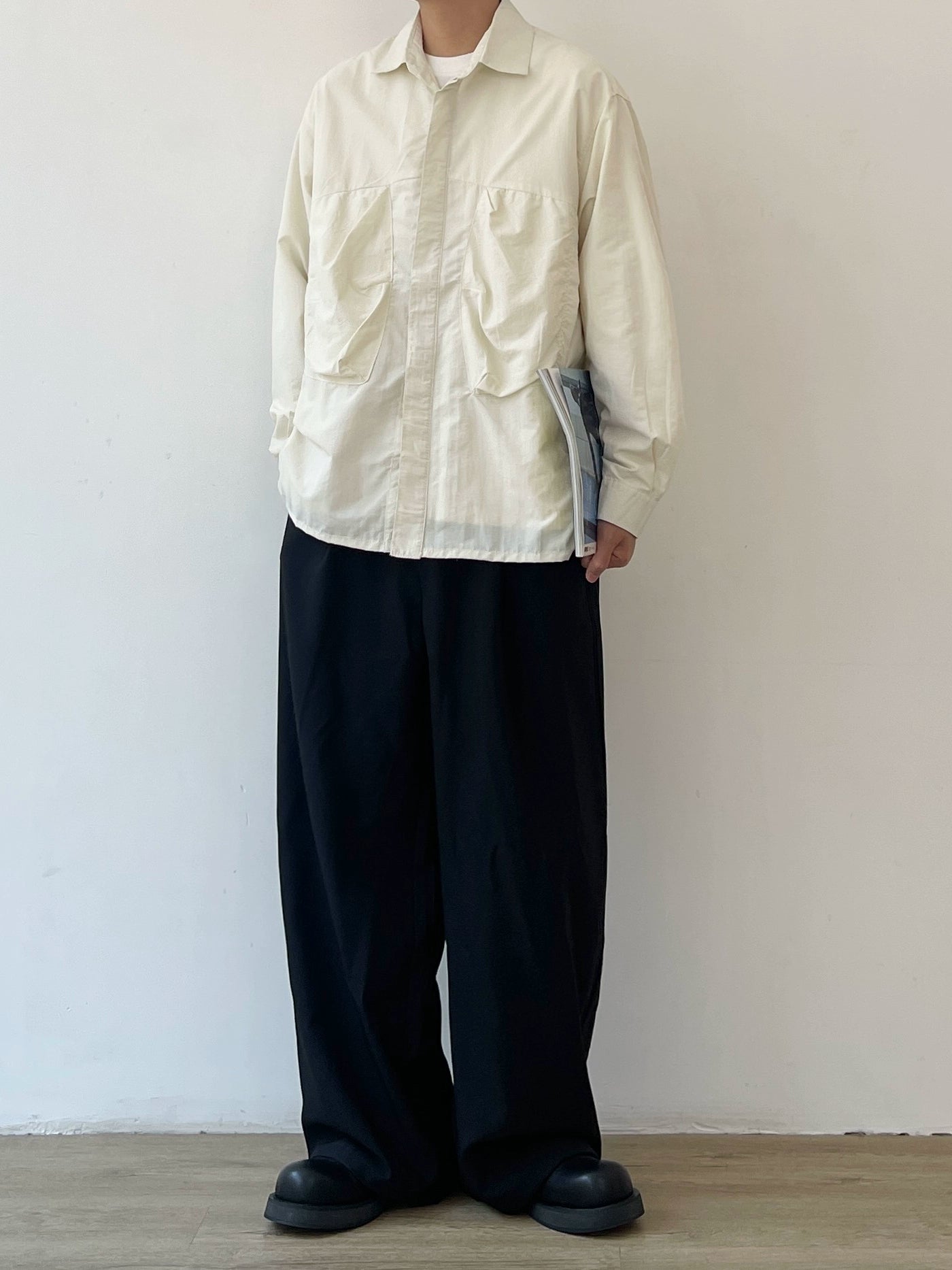 Minimal Pocket Detail Long Sleeve Shirt N0648