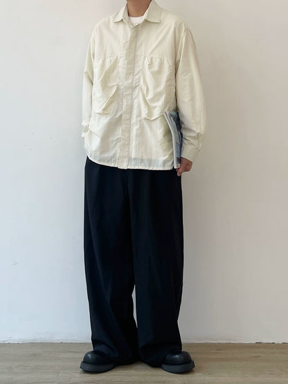 Minimal Pocket Detail Long Sleeve Shirt N0648