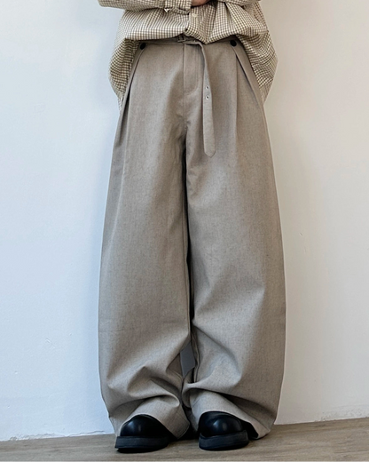 Wide Silhouette Tuck Pants N0896