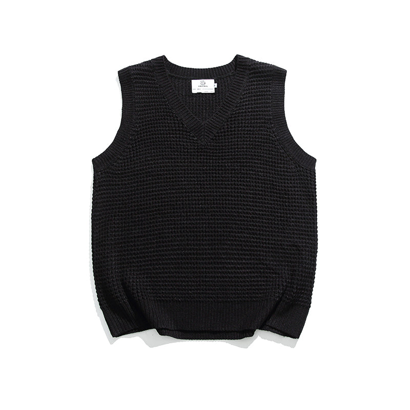 Loose Solid Color Sleeveless Knitted Vest N0298