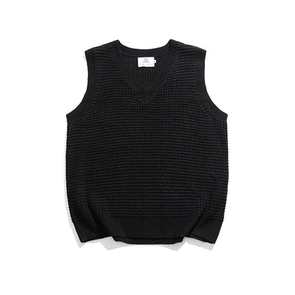 Loose Solid Color Sleeveless Knitted Vest N0298