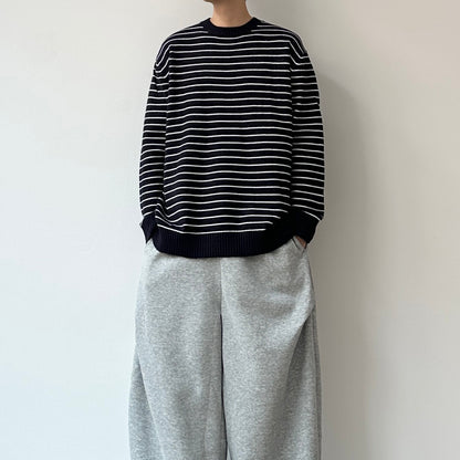 Border Line Loose Knit Sweater N0977