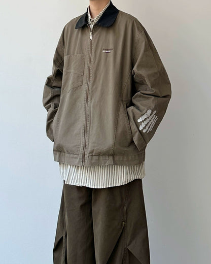 Two Tone Color Work Jacket N0932