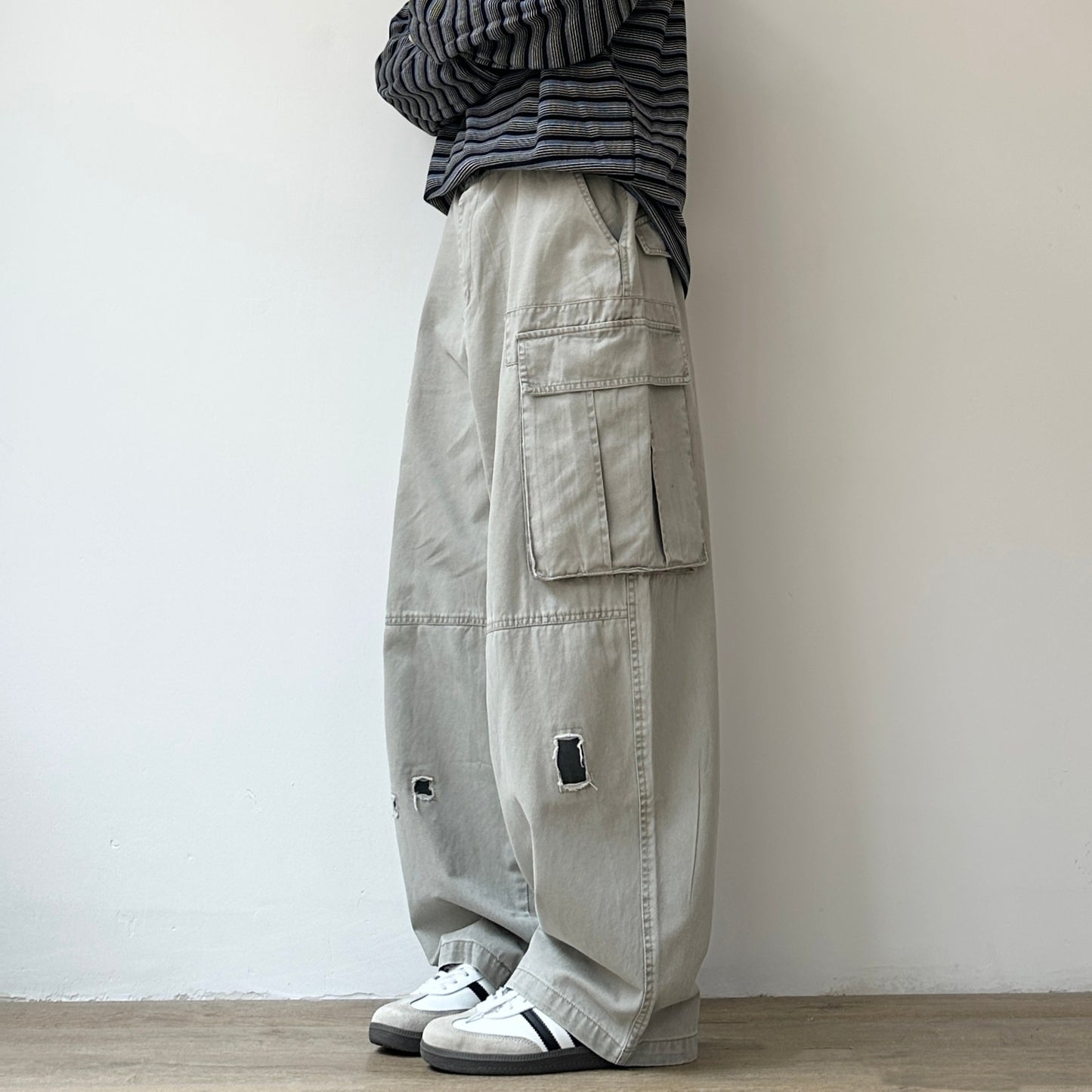Vintage Damage Wide Cargo Pants N0949