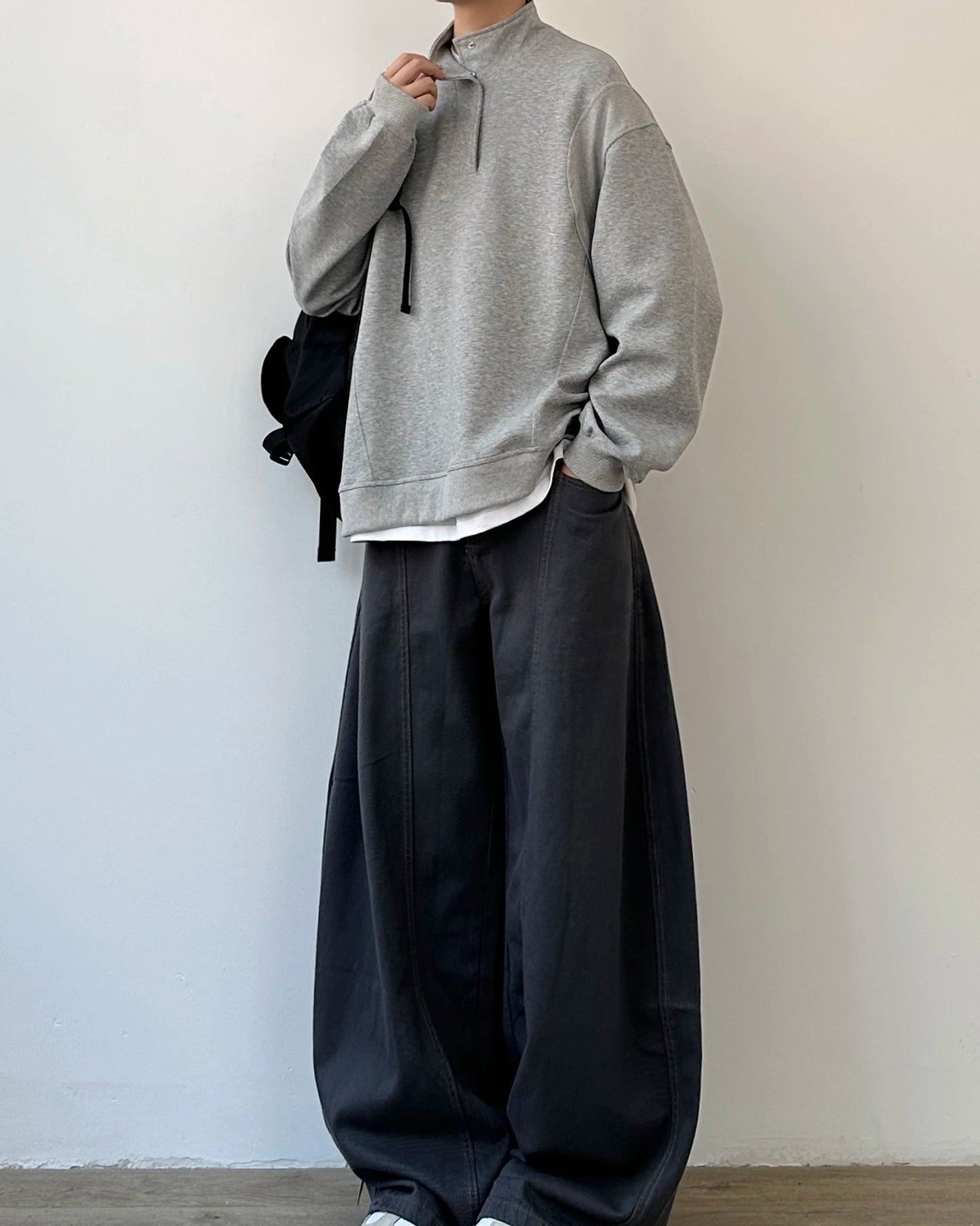 Retro Split Collar Sweatshirt N0878