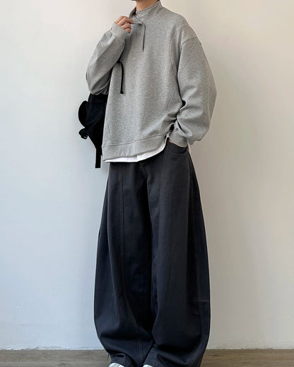 Retro Split Collar Sweatshirt N0878